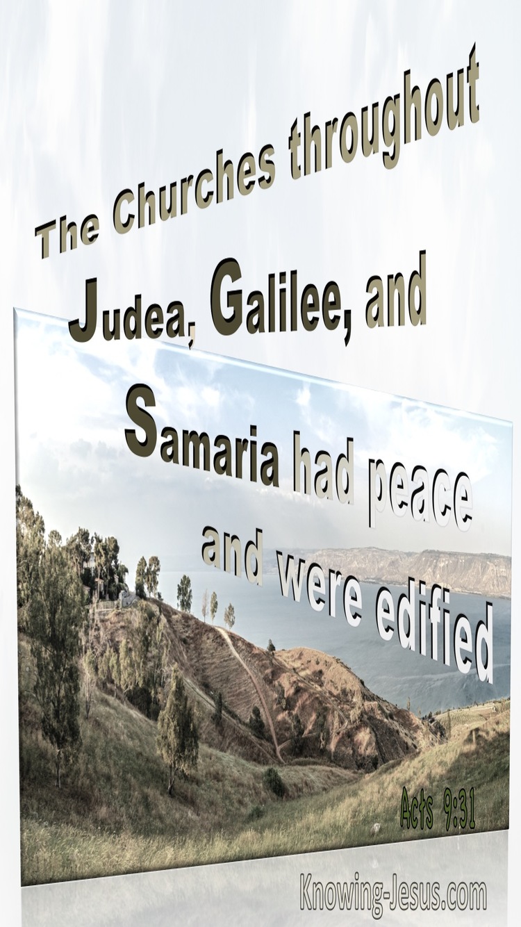 Acts 9:31 The Churches In Judea, Galilee, And Samaria Had Peace And Were Edified (cream)